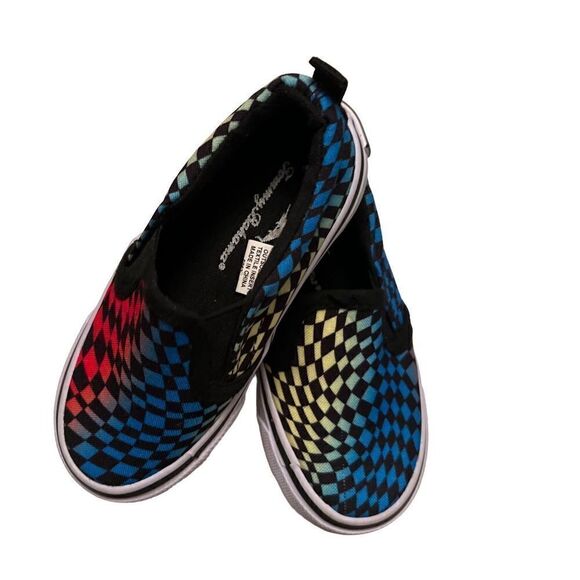 Tommy Bahama toddler lip on multicolor checkered sneakers size 8 - Picture 5 of 11